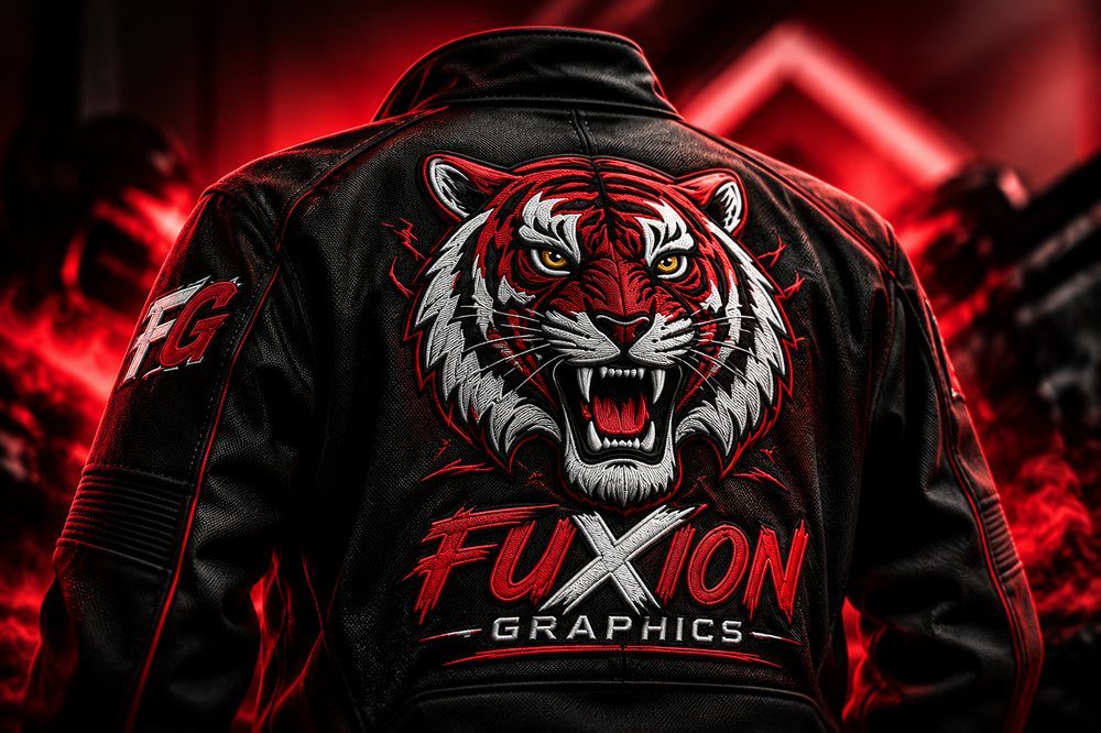 Jacket back embroidery digitizing
